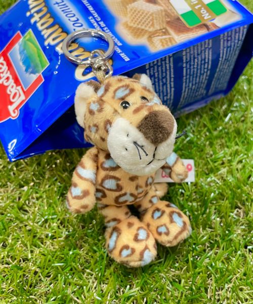 キーリング ワイルドフレンズ レパード/ブルー 10cm／NICI（ニキ