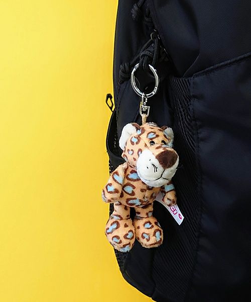 キーリング ワイルドフレンズ レパード/ブルー 10cm／NICI（ニキ