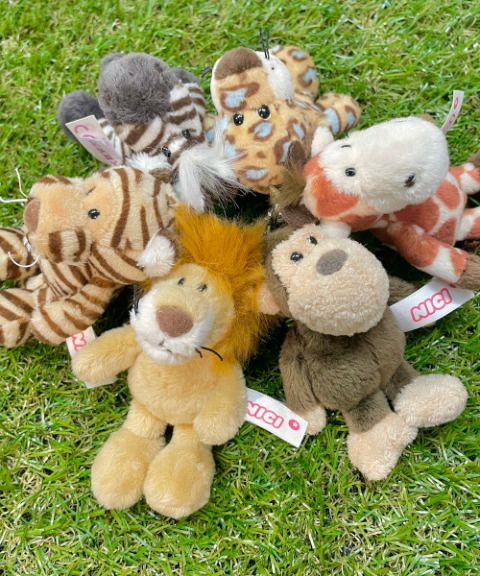 キーリング ワイルドフレンズ レパード/ブルー 10cm／NICI（ニキ