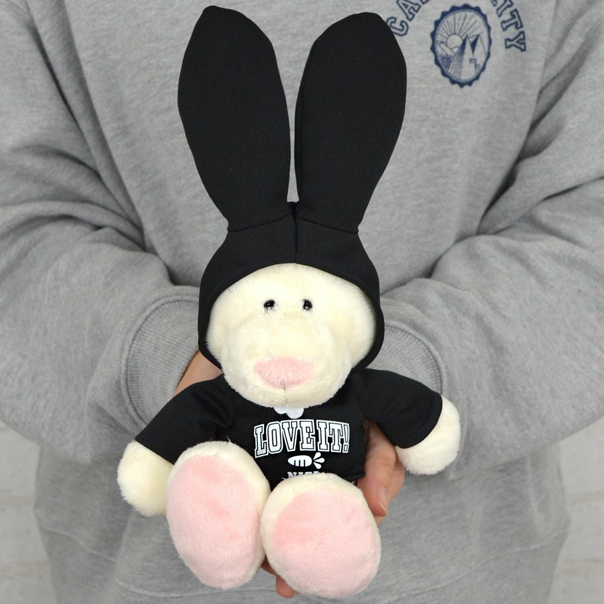 ぬいぐるみ ラビット クラシック 25㎝/ラビットブラックパーカー／NICI