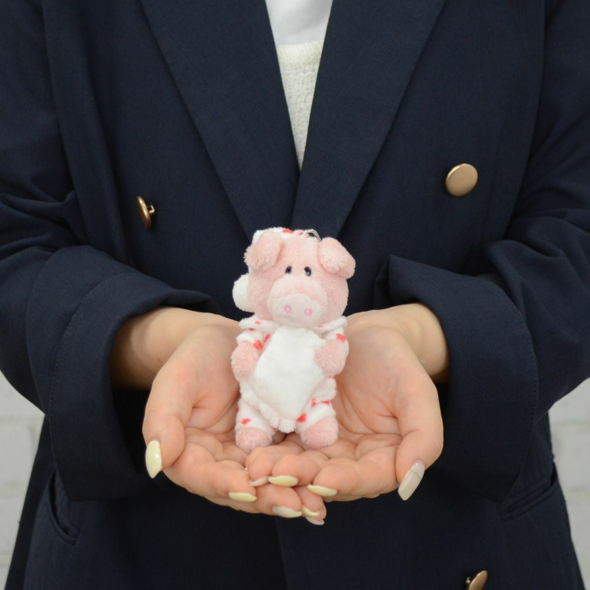 キーホルダー ピンクピッグ ハートパジャマ 10cm／NICI（ニキ