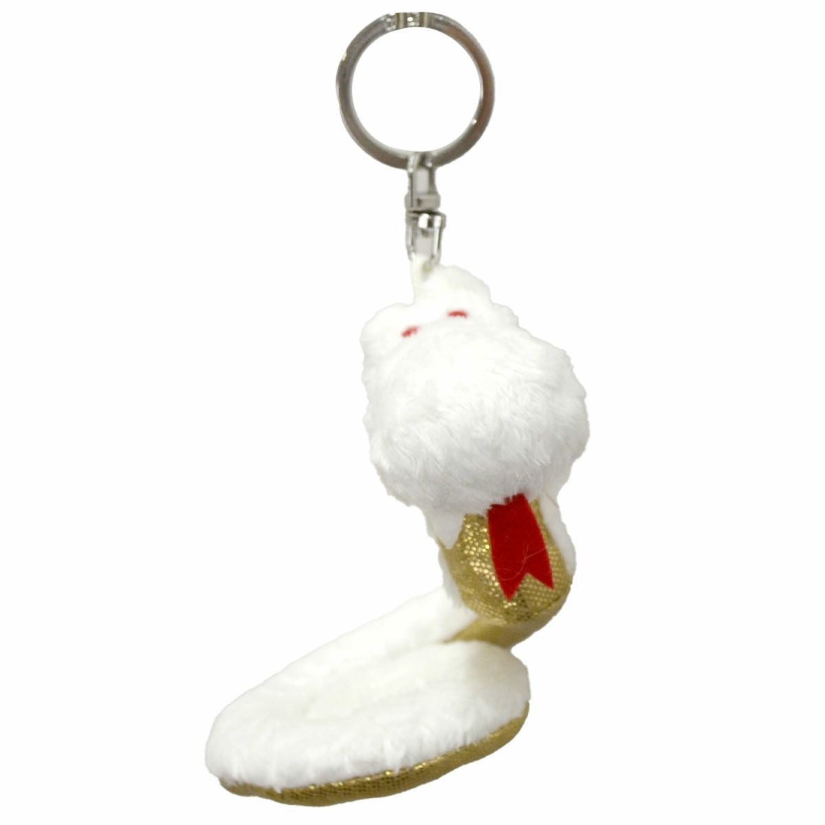 キーホルダー ヘビ2025 ホワイト×ゴールド 10cm／NICI（ニキ