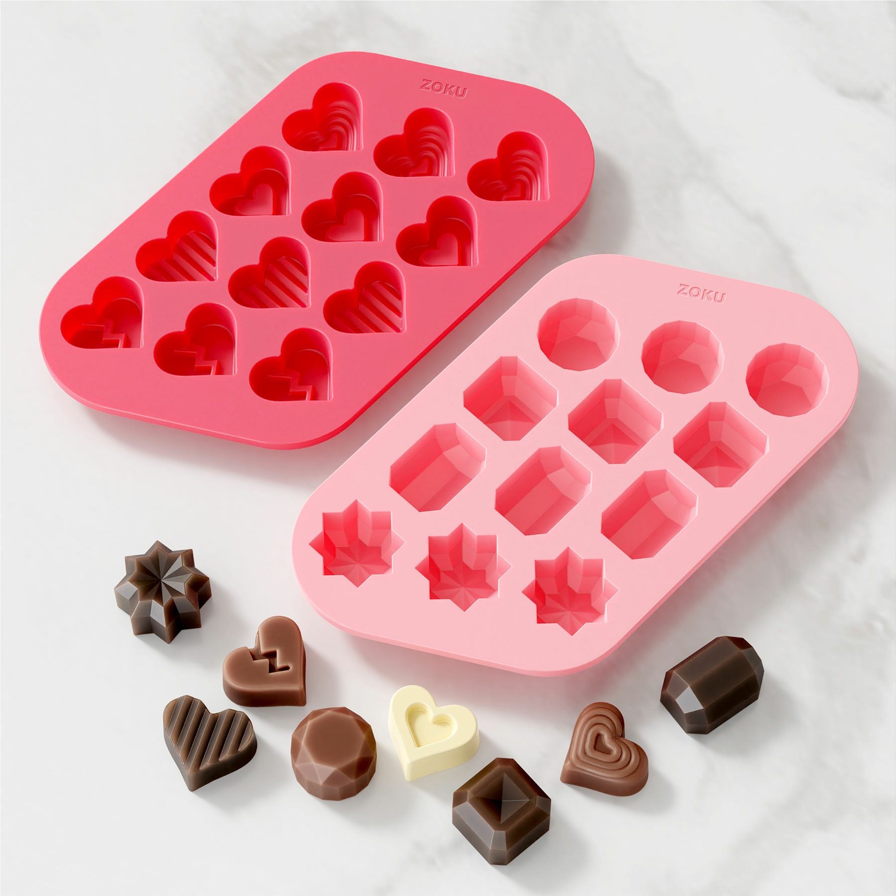 チョコモールドハート＆ジェム 2pc／ZOKU（ゾク） | entresquare.com