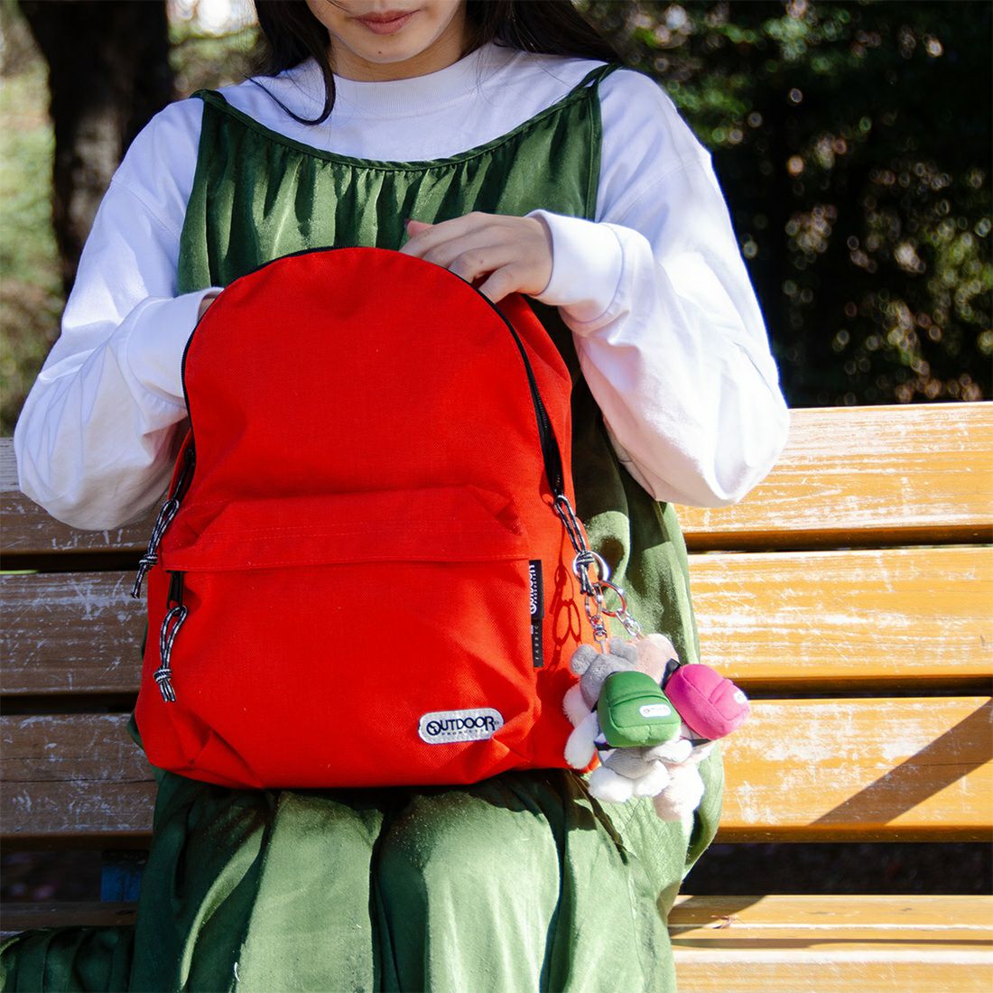 キーホルダー シュナウザー 10cm+リュック グリーン/OUTDOOR PRODUCTS