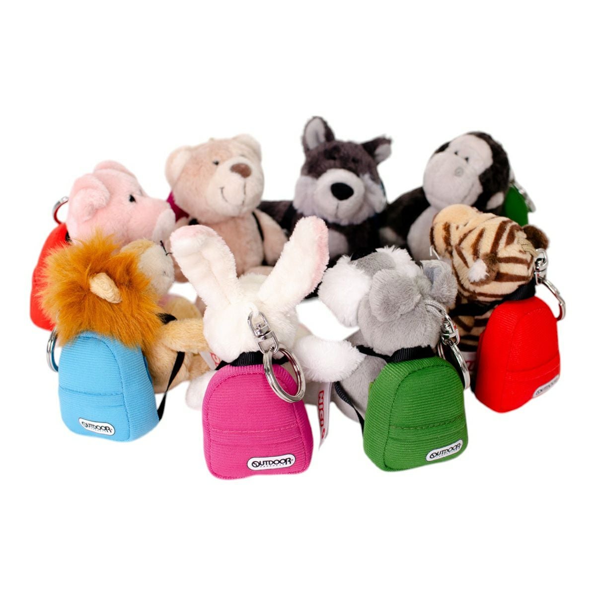 キーホルダー オオカミ 10cm+リュック ブルー/OUTDOOR PRODUCTS／NICI