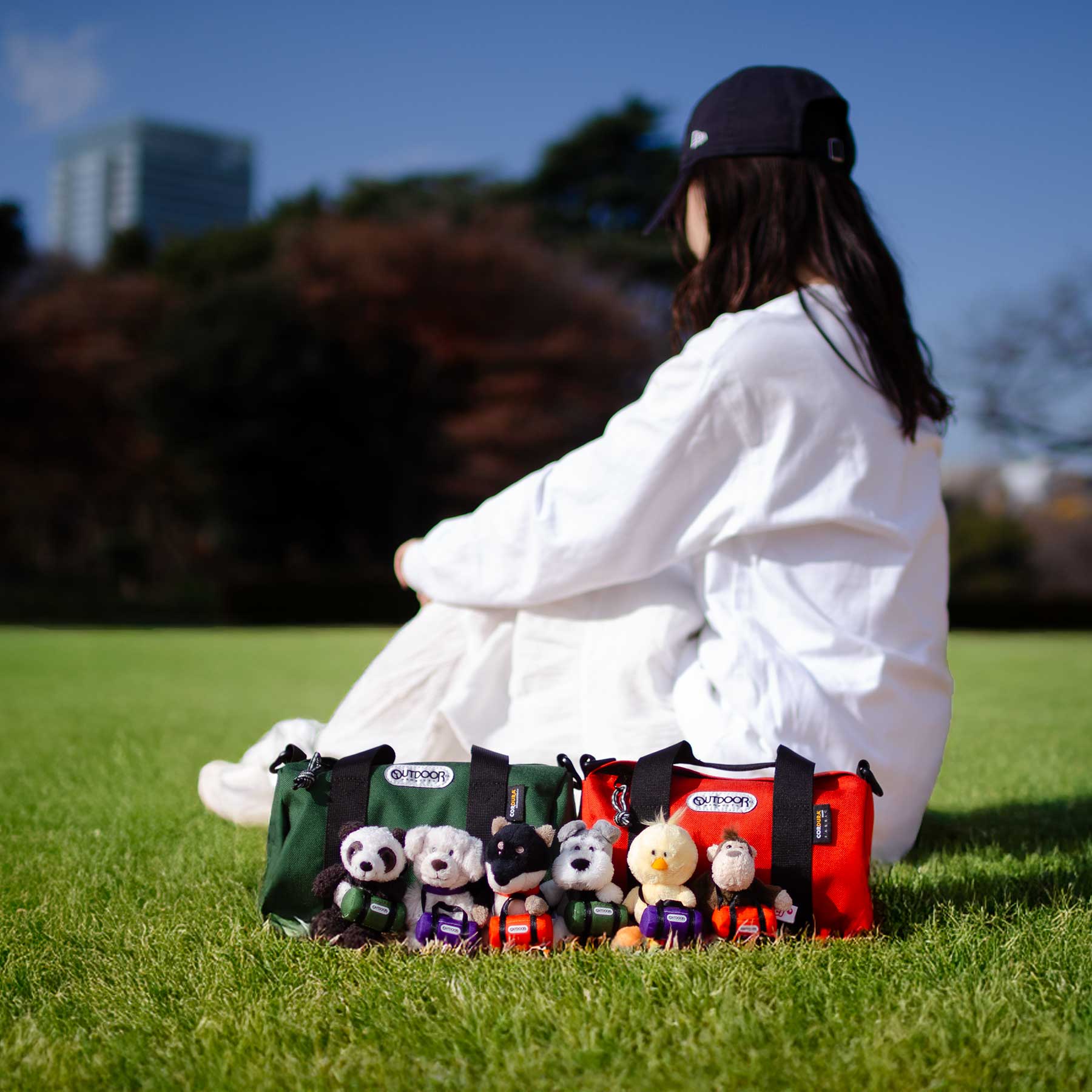 キーホルダー パンダ+ロールボストン グリーン/OUTDOOR／NICI（ニキ