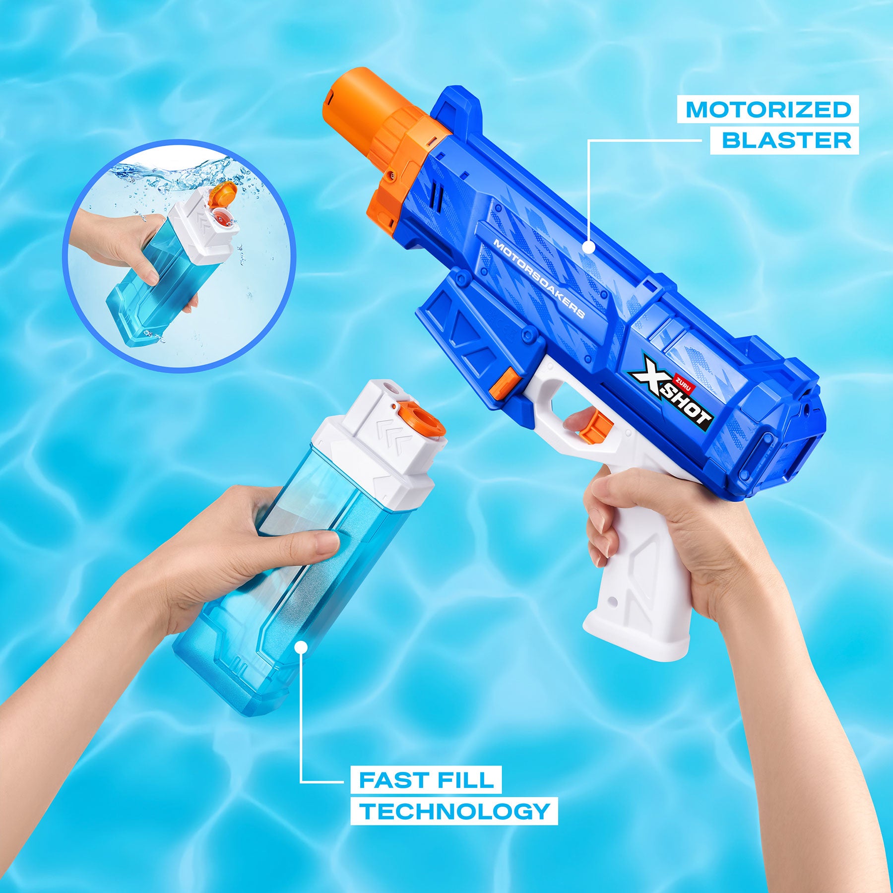 XSHOT ウォーターガン ターボストーム モーターソーカー 電動水鉄砲