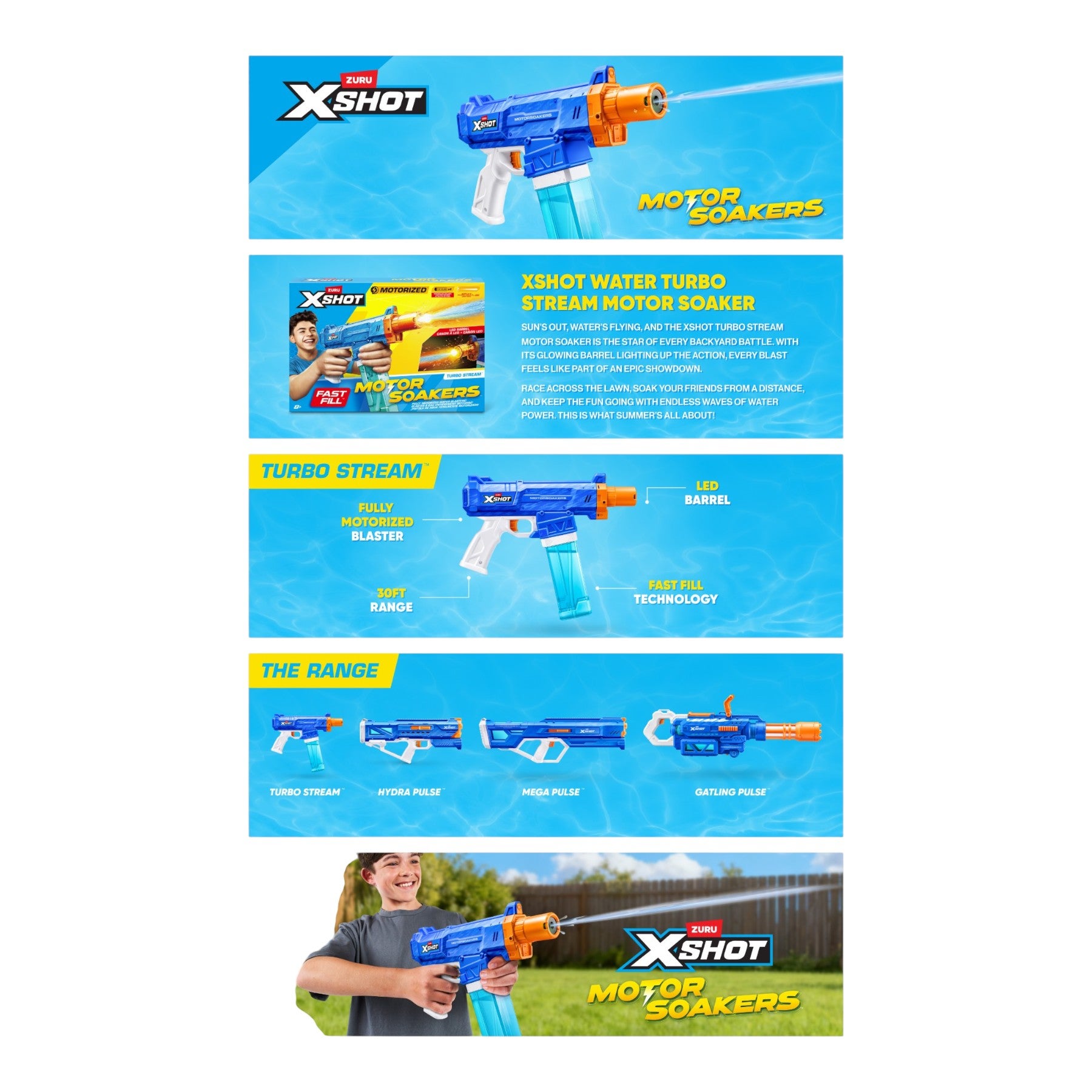 XSHOT ウォーターガン ターボストーム モーターソーカー 電動水鉄砲