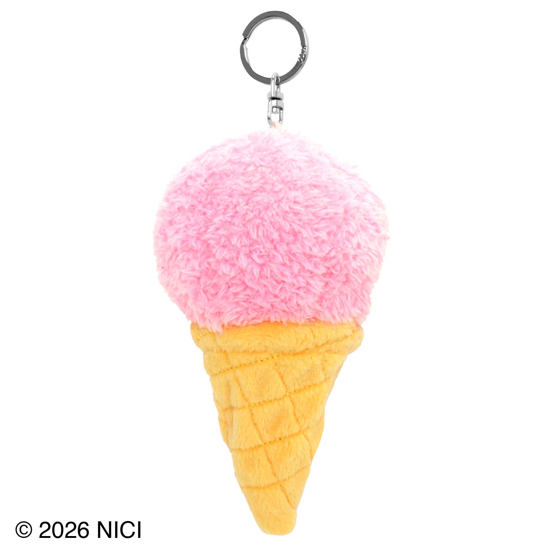 キーホルダー アイスクリーム ストロベリー +ラブベア 6cm／NICI（ニキ