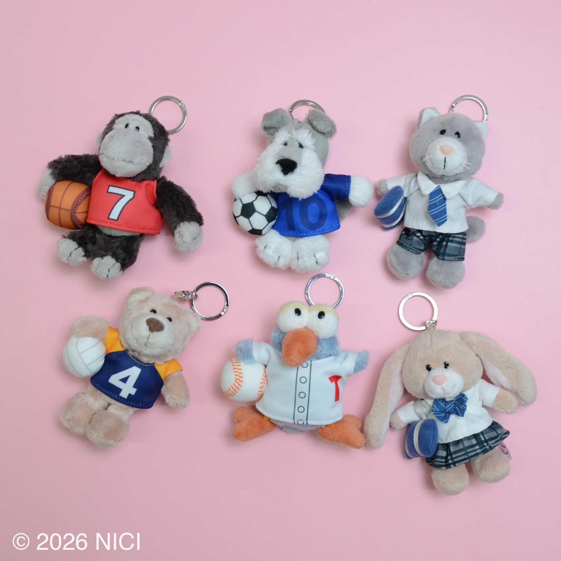 キーホルダー タレミミウサギ＋スクールユニフォーム 10cm／NICI