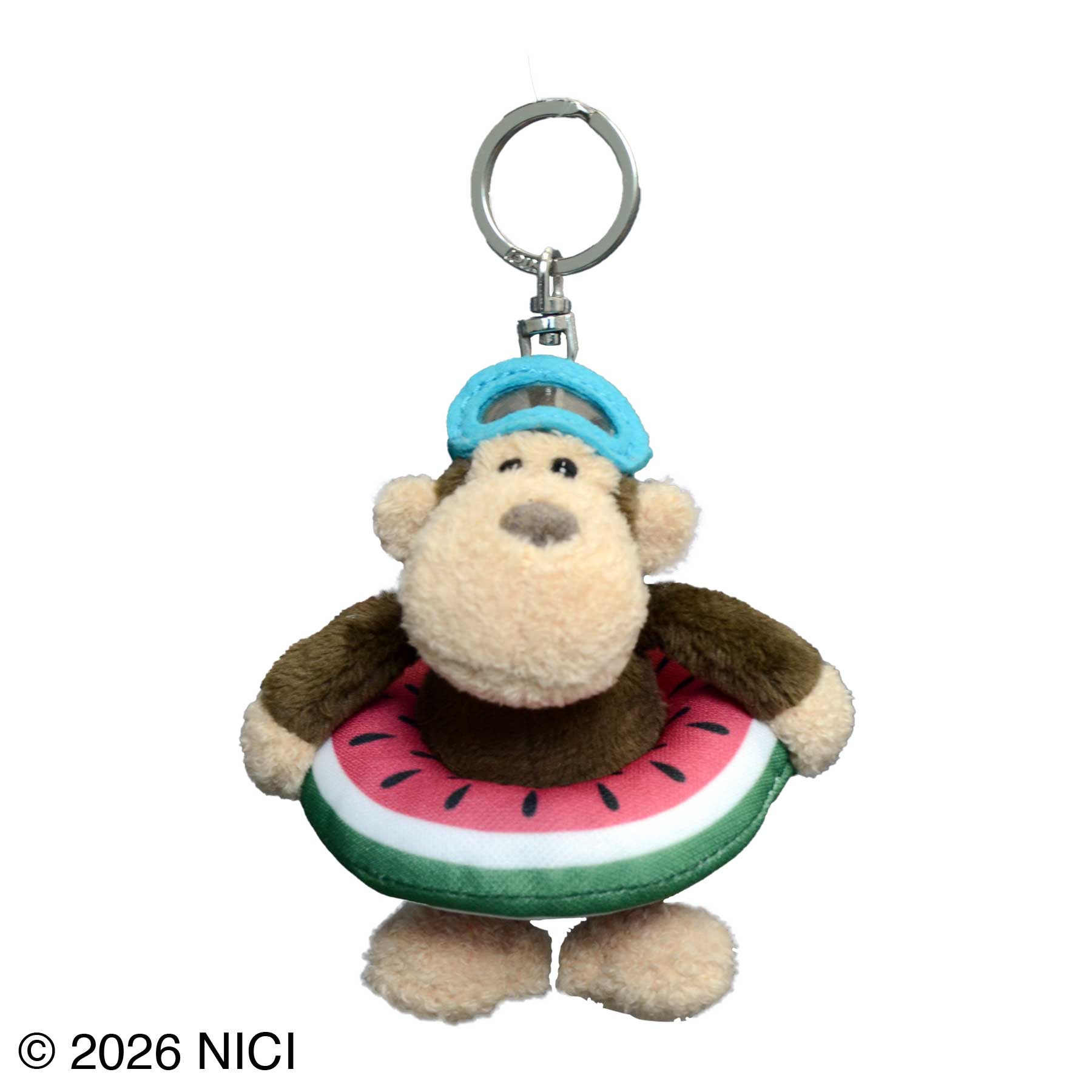 キーホルダー モンキー＋ウキワ スイカ 10cm／NICI（ニキ
